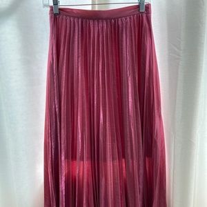 Pleated Pink Midi Skirt
